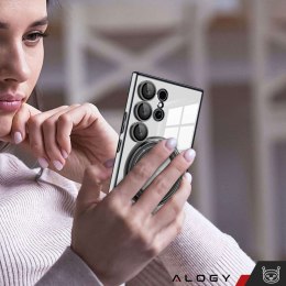 Alogy Etui do Samsung Galaxy S24 Ultra obudowa magnetyczne Ring Mag Safe Clear magnes do uchwytu Alogy Czarne przezroczyste