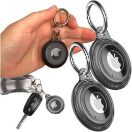 Alogy Etui na lokalizator do Apple AirTag Brelok Wodoodporny Case Alogy 360 IPX8 Obudowa z zawieszką Matowe Czarne