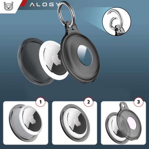 Alogy Etui na lokalizator do Apple AirTag Brelok Wodoodporny Case Alogy 360 IPX8 Obudowa z zawieszką Matowe Czarne Alogy Etui na lokalizator do Apple AirTag Brelok Wodoodporny Case Alogy 360 IPX8 Obudowa z zawieszką Matowe Czarne
