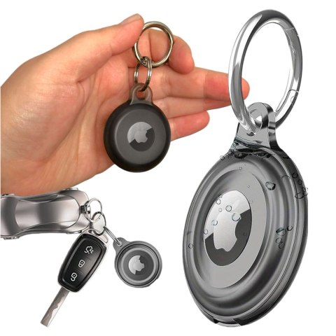 Alogy Etui na lokalizator do Apple AirTag Brelok Wodoodporny Case Alogy 360 IPX8 Obudowa z zawieszką Matowe Czarne Alogy Etui na lokalizator do Apple AirTag Brelok Wodoodporny Case Alogy 360 IPX8 Obudowa z zawieszką Matowe Czarne