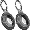 Alogy Etui na lokalizator do Apple AirTag Brelok Wodoodporny Case Alogy 360 IPX8 Obudowa z zawieszką Matowe Czarne