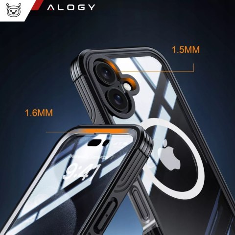 Alogy Etui ochronne na telefon do Apple iPhone 16 Alogy Shield360 MagCase™️ do MagSafe obudowa z ochroną wyświetlacza i aparatu Czarne Alogy Etui ochronne na telefon do Apple iPhone 16 Alogy Shield360 MagCase™️ do MagSafe obudowa z ochroną wyświetlacza i aparatu Czarne