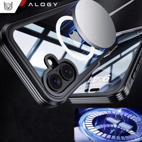 Alogy Etui ochronne na telefon do Apple iPhone 16 Alogy Shield360 MagCase™️ do MagSafe obudowa z ochroną wyświetlacza i aparatu Czarne Alogy Etui ochronne na telefon do Apple iPhone 16 Alogy Shield360 MagCase™️ do MagSafe obudowa z ochroną wyświetlacza i aparatu Czarne