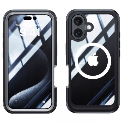 Alogy Etui ochronne na telefon do Apple iPhone 16 Alogy Shield360 MagCase™️ do MagSafe obudowa z ochroną wyświetlacza i aparatu Czarne Alogy Etui ochronne na telefon do Apple iPhone 16 Alogy Shield360 MagCase™️ do MagSafe obudowa z ochroną wyświetlacza i aparatu Czarne