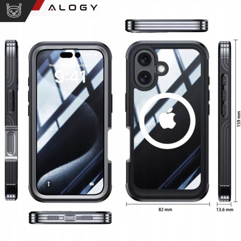 Alogy Etui ochronne na telefon do Apple iPhone 16 Alogy Shield360 MagCase™️ do MagSafe obudowa z ochroną wyświetlacza i aparatu Czarne Alogy Etui ochronne na telefon do Apple iPhone 16 Alogy Shield360 MagCase™️ do MagSafe obudowa z ochroną wyświetlacza i aparatu Czarne