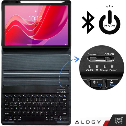 Alogy Etui z klawiaturą do Lenovo Tab M11 10.95" TB330FU / TB330XU / TB331FC klawiatura Bluetooth case Alogy Czarne Alogy Etui z klawiaturą do Lenovo Tab M11 10.95" TB330FU / TB330XU / TB331FC klawiatura Bluetooth case Alogy Czarne