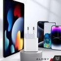 Alogy Ładowarka sieciowa szybka 30W USB-C USB typ C GaN PD do iPhone kostka Alogy Biała