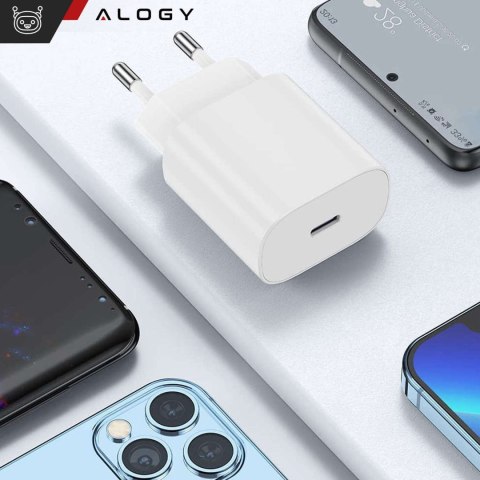 Alogy Ładowarka sieciowa szybka 30W USB-C USB typ C GaN PD do iPhone kostka Alogy Biała Alogy Ładowarka sieciowa szybka 30W USB-C USB typ C GaN PD do iPhone kostka Alogy Biała