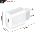 Alogy Ładowarka sieciowa szybka 30W USB-C USB typ C GaN PD do iPhone kostka Alogy Biała