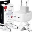 Alogy Ładowarka sieciowa szybka 35W 2x USB-C USB typ C PD do iPhone + Kabel type-C 1m Alogy Biała