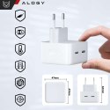 Alogy Ładowarka sieciowa szybka 35W 2x USB-C USB typ C PD do iPhone + Kabel type-C 1m Alogy Biała