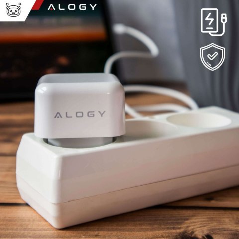 Alogy Ładowarka sieciowa szybka 35W 2x USB-C USB typ C PD do iPhone + Kabel type-C 1m Alogy Biała Alogy Ładowarka sieciowa szybka 35W 2x USB-C USB typ C PD do iPhone + Kabel type-C 1m Alogy Biała