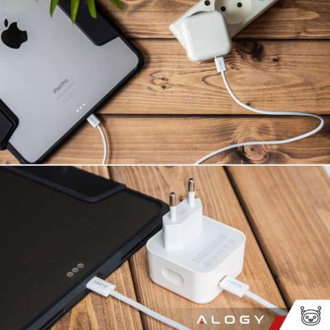 Alogy Ładowarka sieciowa szybka 35W 2x USB-C USB typ C PD do iPhone + Kabel type-C 1m Alogy Biała Alogy Ładowarka sieciowa szybka 35W 2x USB-C USB typ C PD do iPhone + Kabel type-C 1m Alogy Biała