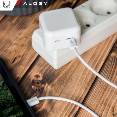 Alogy Ładowarka sieciowa szybka 35W 2x USB-C USB typ C PD do iPhone + Kabel type-C 1m Alogy Biała Alogy Ładowarka sieciowa szybka 35W 2x USB-C USB typ C PD do iPhone + Kabel type-C 1m Alogy Biała