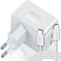 Alogy Ładowarka sieciowa szybka 35W 2x USB-C USB typ C PD do iPhone + Kabel type-C 1m Alogy Biała