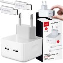 Alogy Ładowarka sieciowa szybka 35W 2x USB-C USB typ C PD do iPhone + Kabel type-C 1m Alogy Biała