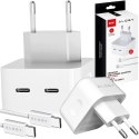 Alogy Ładowarka sieciowa szybka 35W 2x USB-C USB typ C PD do iPhone + Kabel type-C 1m Alogy Biała