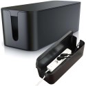 Alogy Organizer kabli biurkowy podłogowy pojemnik pudełko na kable listwy Alogy Box S 23cm Czarny