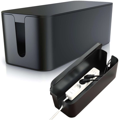 Alogy Organizer kabli biurkowy podłogowy pojemnik pudełko na kable listwy Alogy Box S 23cm Czarny Alogy Organizer kabli biurkowy podłogowy pojemnik pudełko na kable listwy Alogy Box S 23cm Czarny