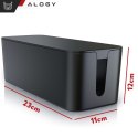 Alogy Organizer kabli biurkowy podłogowy pojemnik pudełko na kable listwy Alogy Box S 23cm Czarny
