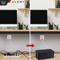 Alogy Organizer kabli biurkowy podłogowy pojemnik pudełko na kable listwy Alogy Box S 23cm Czarny