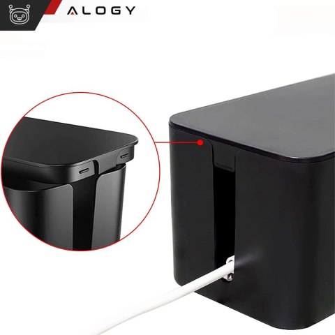 Alogy Organizer kabli biurkowy podłogowy pojemnik pudełko na kable listwy Alogy Box S 23cm Czarny Alogy Organizer kabli biurkowy podłogowy pojemnik pudełko na kable listwy Alogy Box S 23cm Czarny