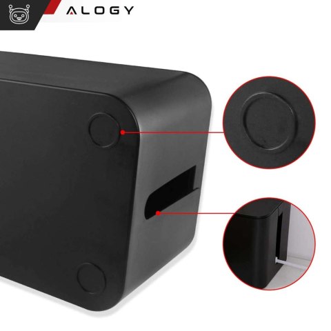 Alogy Organizer kabli biurkowy podłogowy pojemnik pudełko na kable listwy Alogy Box S 23cm Czarny Alogy Organizer kabli biurkowy podłogowy pojemnik pudełko na kable listwy Alogy Box S 23cm Czarny