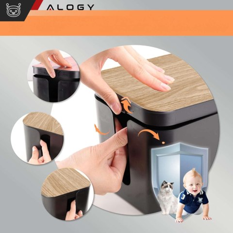 Alogy Organizer pojemnik na kable listwy pudełko M biurkowy podłogowy Alogy BOX drewno Czarny Alogy Organizer pojemnik na kable listwy pudełko M biurkowy podłogowy Alogy BOX drewno Czarny