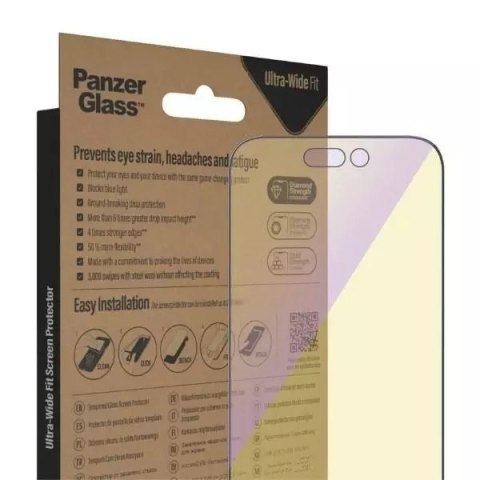 PanzerGlass Szkło PanzerGlass Ultra-Wide Fit do iPhone 14 Pro 6,1" Screen Protection Antibacterial Easy Aligner Included Anti-blue light 279 PanzerGlass Szkło PanzerGlass Ultra-Wide Fit do iPhone 14 Pro 6,1" Screen Protection Antibacterial Easy Aligner Included Anti-blue light 279