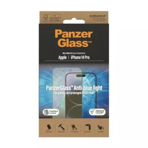 PanzerGlass Szkło PanzerGlass Ultra-Wide Fit do iPhone 14 Pro 6,1" Screen Protection Antibacterial Easy Aligner Included Anti-blue light 279 PanzerGlass Szkło PanzerGlass Ultra-Wide Fit do iPhone 14 Pro 6,1" Screen Protection Antibacterial Easy Aligner Included Anti-blue light 279