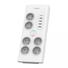 Philips Przedłużacz sieciowy Philips listwa przepięciowa 6 gniazd + 5 USB 2m SPN7060WA