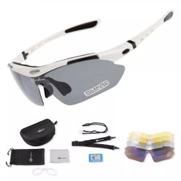 RockBros Okulary rowerowe Rockbros 10002 polaryzujące - białe