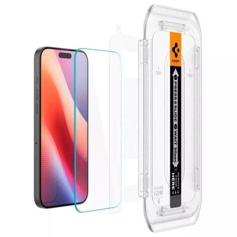 Spigen 2x Szkło Hartowane Spigen Glas.Tr "Ez Fit" 2-Pack do iPhone 16 Pro Clear Spigen 2x Szkło Hartowane Spigen Glas.Tr "Ez Fit" 2-Pack do iPhone 16 Pro Clear