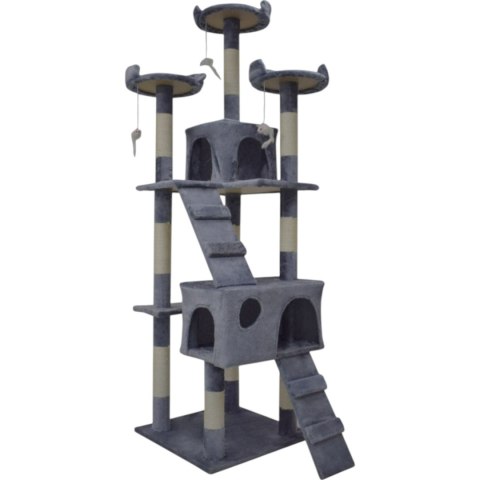 E-hurtownia Drapak dla kota 170 cm jasno szary domek legowisko sizal zabawki stabilny E-hurtownia Drapak dla kota 170 cm jasno szary domek legowisko sizal zabawki stabilny