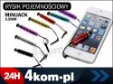 4kom.pl Rysik do ekranów dotykowych z zawieszką mini jack Telefon Tablet WIELOKOLOR