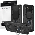 Alogy Etui z osłoną aparatu Alogy Camshield Stand Ring do Poco X3 Pro / NFC czarne