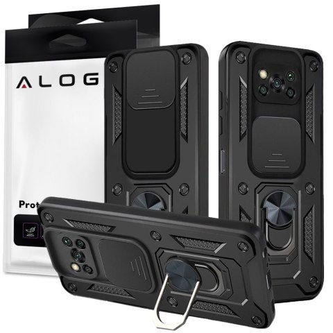 Alogy Etui z osłoną aparatu Alogy Camshield Stand Ring do Poco X3 Pro / NFC czarne Alogy Etui z osłoną aparatu Alogy Camshield Stand Ring do Poco X3 Pro / NFC czarne
