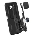 Alogy Etui z osłoną aparatu Alogy Camshield Stand Ring do Poco X3 Pro / NFC czarne