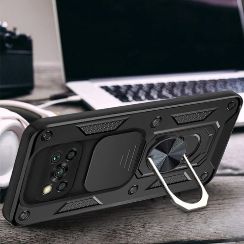 Alogy Etui z osłoną aparatu Alogy Camshield Stand Ring do Poco X3 Pro / NFC czarne Alogy Etui z osłoną aparatu Alogy Camshield Stand Ring do Poco X3 Pro / NFC czarne