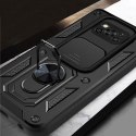 Alogy Etui z osłoną aparatu Alogy Camshield Stand Ring do Poco X3 Pro / NFC czarne