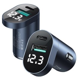 Joyroom Ładowarka samochodowa Joyroom C-A17 USB + USB-C 42.5W QC PD AFC SCP Dark Blue