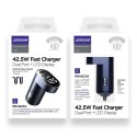 Joyroom Ładowarka samochodowa Joyroom C-A17 USB + USB-C 42.5W QC PD AFC SCP Dark Blue