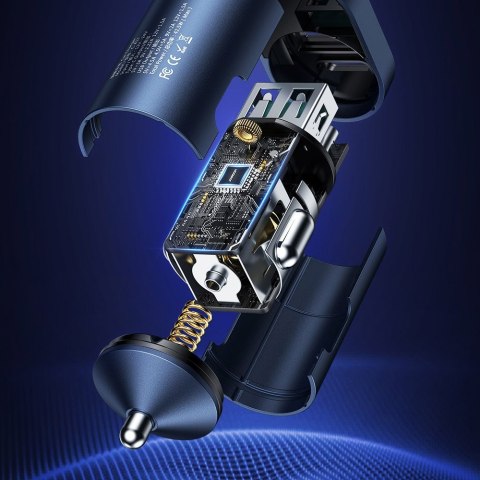 Joyroom Ładowarka samochodowa Joyroom C-A17 USB + USB-C 42.5W QC PD AFC SCP Dark Blue Joyroom Ładowarka samochodowa Joyroom C-A17 USB + USB-C 42.5W QC PD AFC SCP Dark Blue