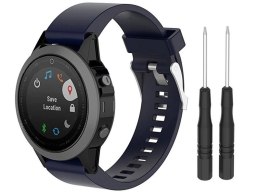 Alogy Gumowy pasek Alogy soft do Garmin Fenix 5/5 Plus/6/6 pro granatowy