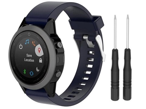 Alogy Gumowy pasek Alogy soft do Garmin Fenix 5/5 Plus/6/6 pro granatowy Alogy Gumowy pasek Alogy soft do Garmin Fenix 5/5 Plus/6/6 pro granatowy