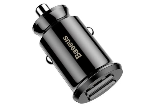 Baseus Baseus Grain ładowarka samochodowa 2x USB 5V 3.1A black Baseus Baseus Grain ładowarka samochodowa 2x USB 5V 3.1A black