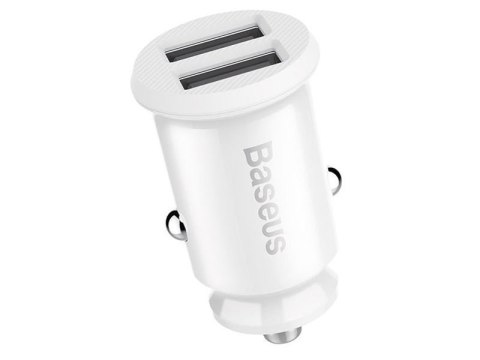 Baseus Baseus Grain ładowarka samochodowa 2x USB 5V 3.1A white Baseus Baseus Grain ładowarka samochodowa 2x USB 5V 3.1A white