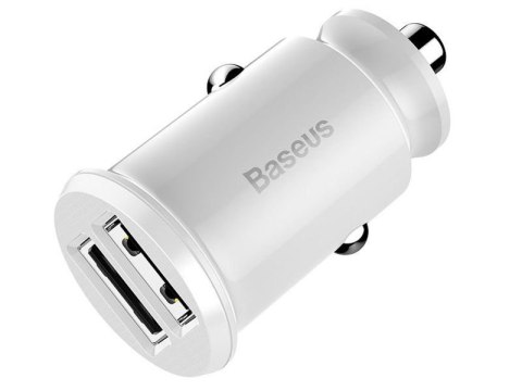 Baseus Baseus Grain ładowarka samochodowa 2x USB 5V 3.1A white Baseus Baseus Grain ładowarka samochodowa 2x USB 5V 3.1A white