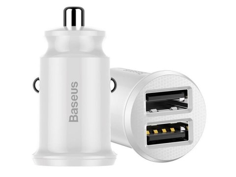 Baseus Baseus Grain ładowarka samochodowa 2x USB 5V 3.1A white Baseus Baseus Grain ładowarka samochodowa 2x USB 5V 3.1A white