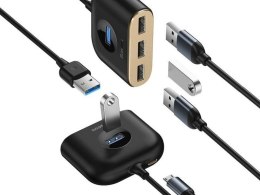 Baseus Baseus Square Round 4w1 HUB Adapter 1x USB 3.0 3x USB 2.0 micro 1m Black